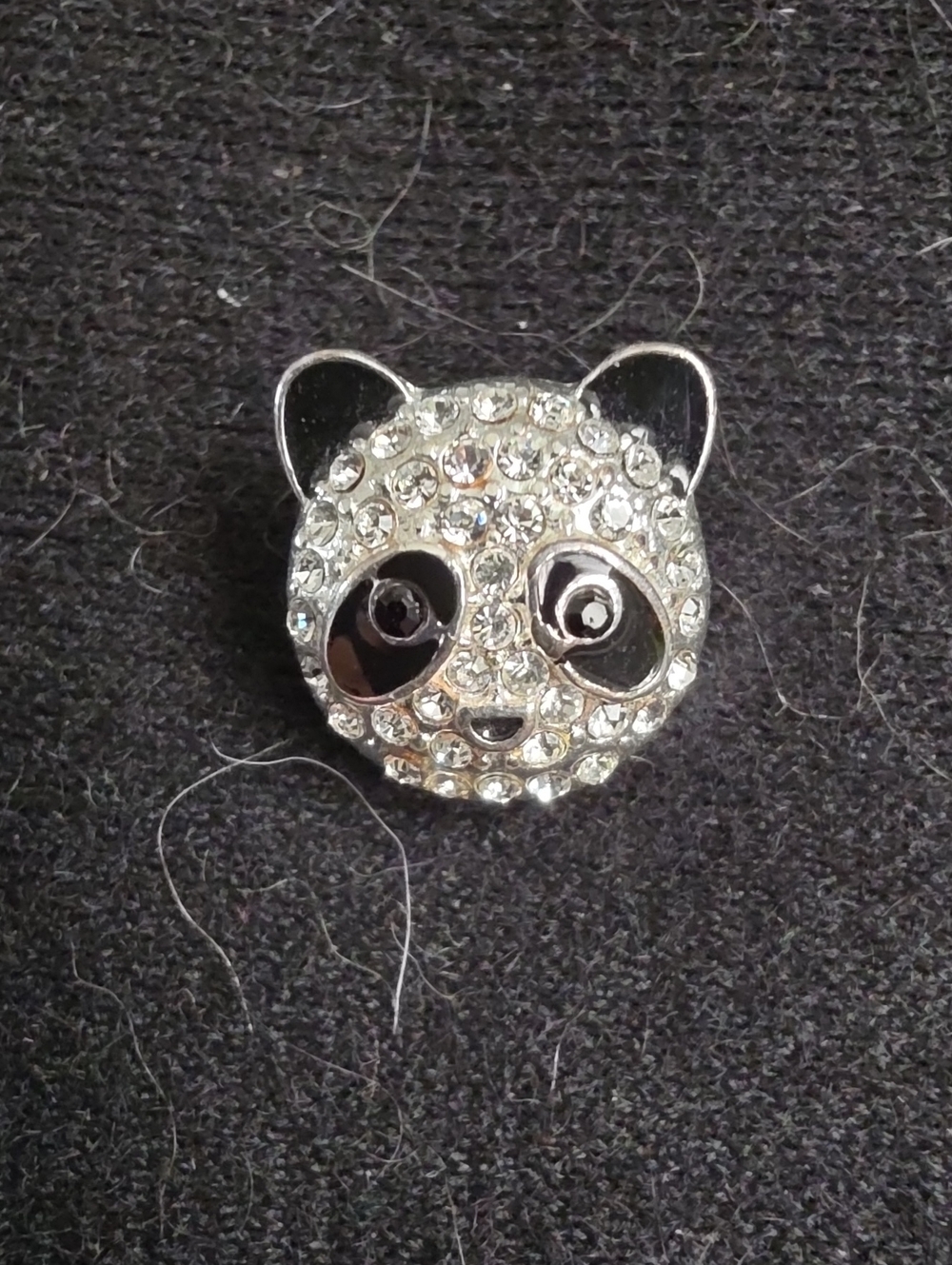 STYLE DOTS - Original - Silver Crystal Panda Snap - Sparkling Animal Accessory